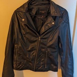 Faux leather biker jacket